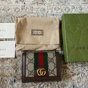 Gucci Ophidia Card Wallet Web Stripe